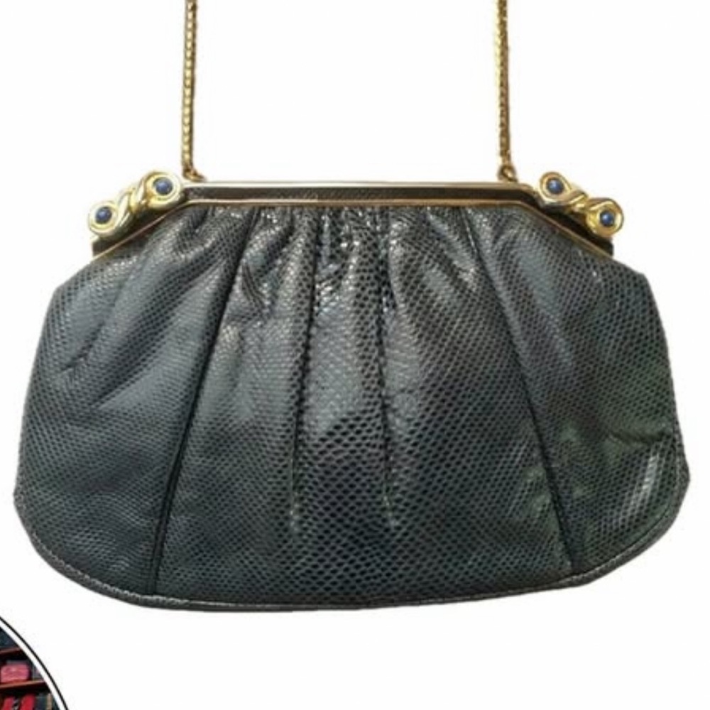ISO!!! This Judith Leiber Black Shoulder Bag with Gold Hardware
